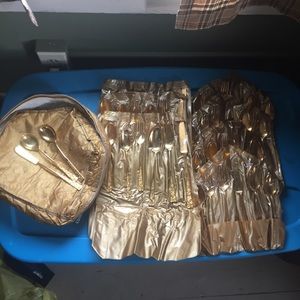 Stanley Roberts 22k gold plated silverware